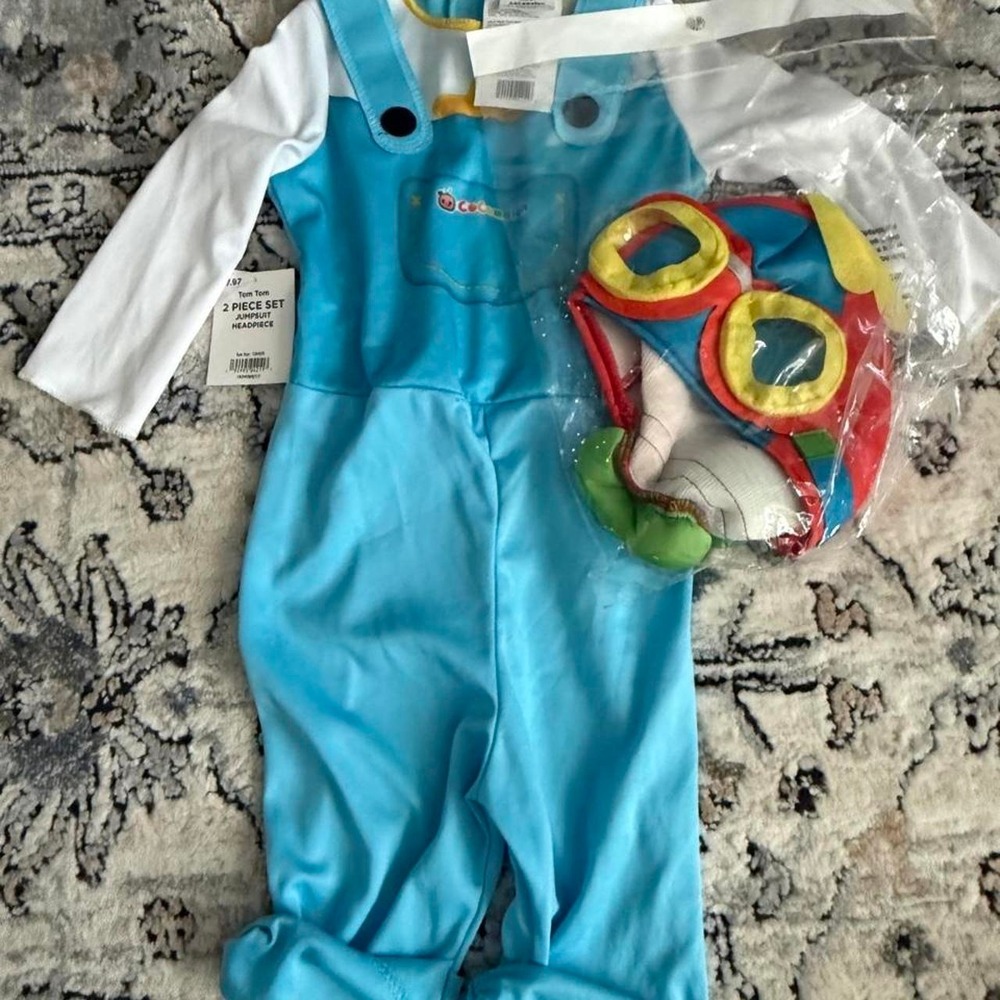 Cocomelon blue jumpsuit and headpiece set 2T- BIRTHDAY PARTY